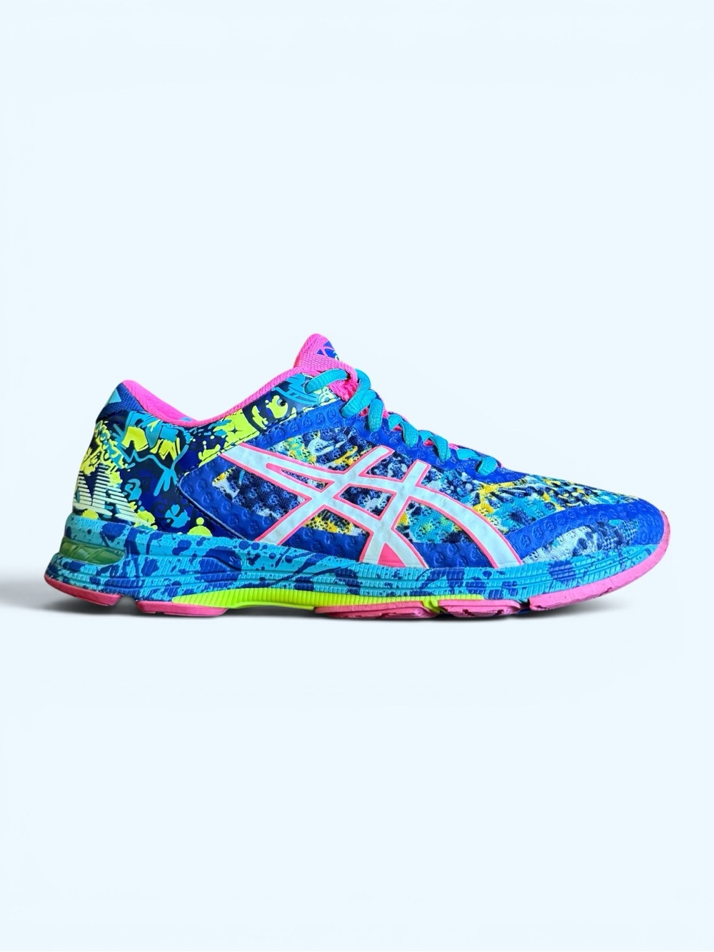 ASICS Gel Noosa Tri 11 Pink and Teal Running Sneakers Size 7 Women